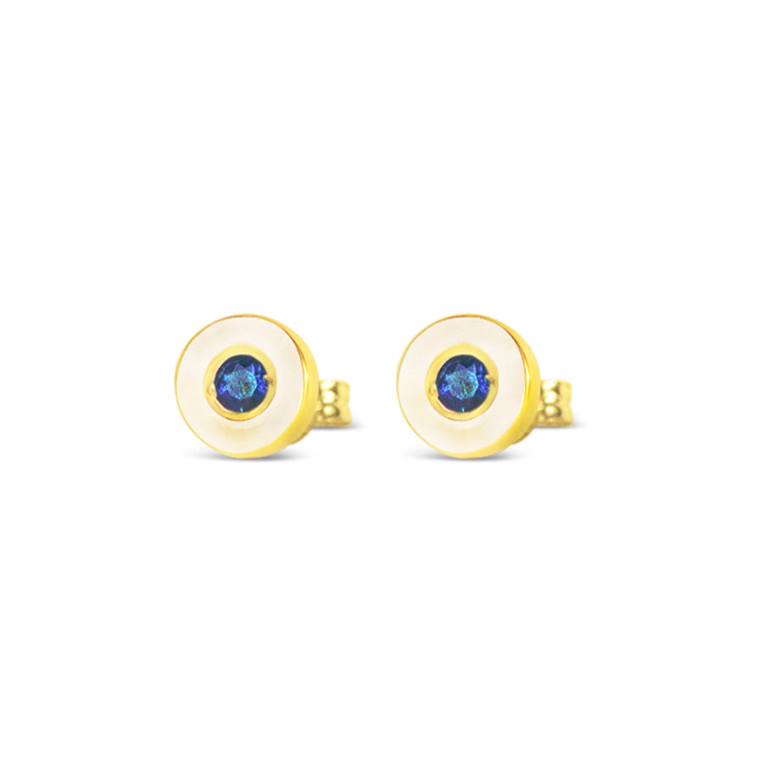 Blue Sapphire Stud Earrings, Solid 14k Yellow Gold Earring, September Birthstone Gift, deals Anniversary Jewelry Gift For Her, Single Or Pair