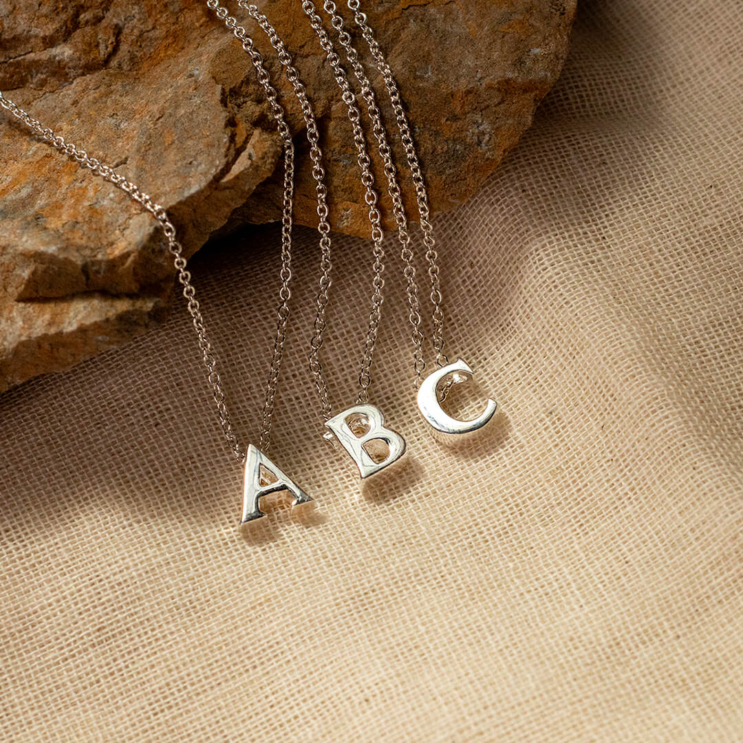 Silver Initial Necklace - A to Z