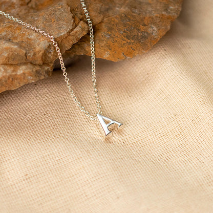 Silver Initial Necklace - A to Z