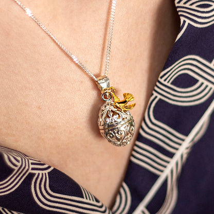 Bird Locket | White Gold