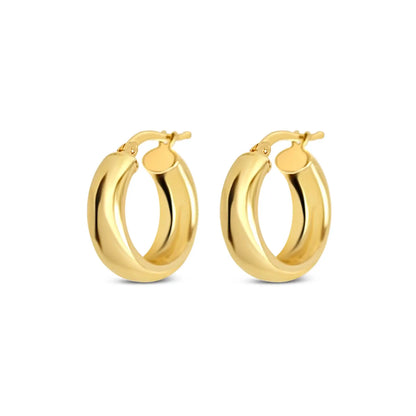 Solid Gold Chunky Hoop Earrings