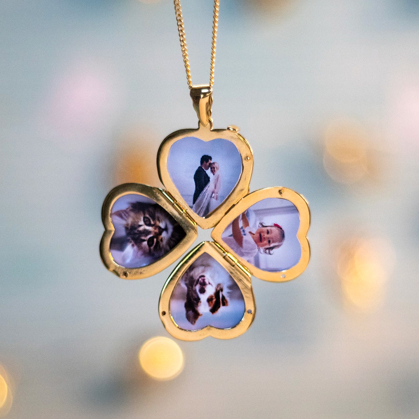 Four Picture Heart Locket | Gold