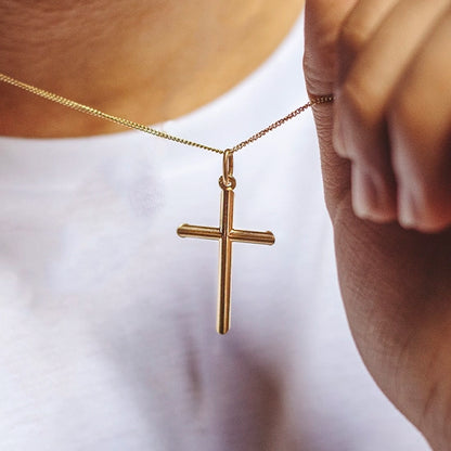 Men's Large Gold Cross Necklace