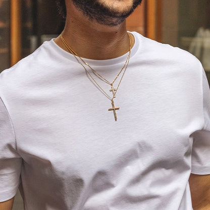 Men's Large Gold Cross Necklace