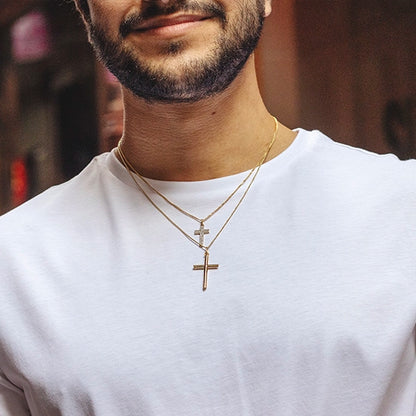 Men's Large Gold Cross Necklace