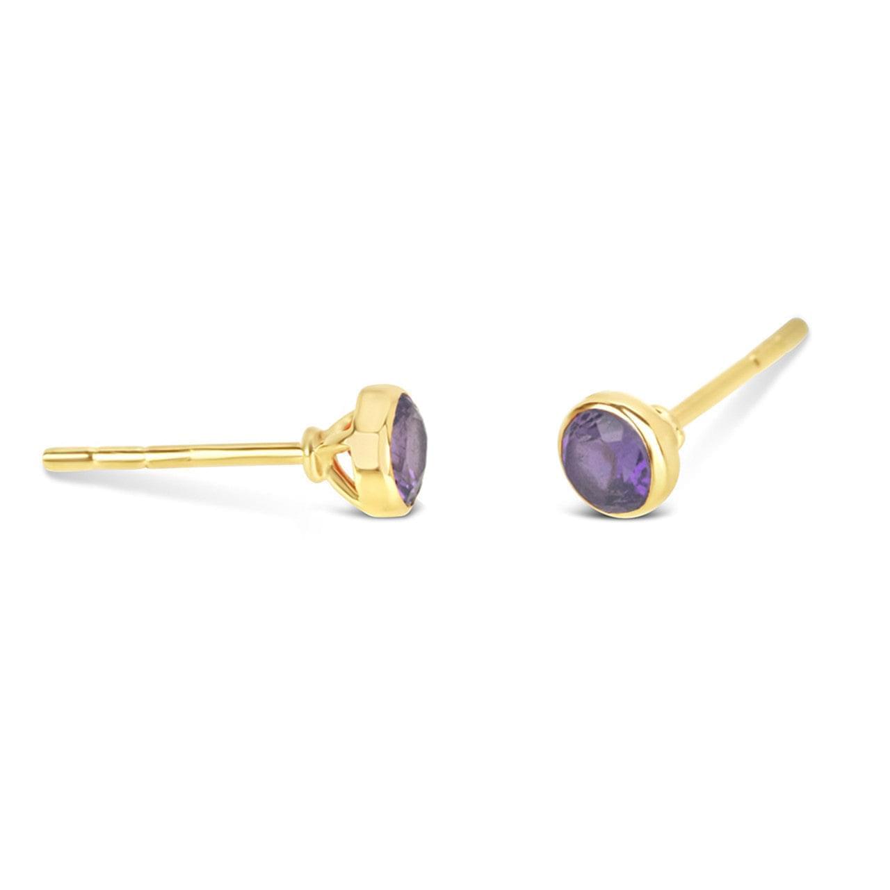 14k Gold marked and tested high quality Amethyst Stud Earrings