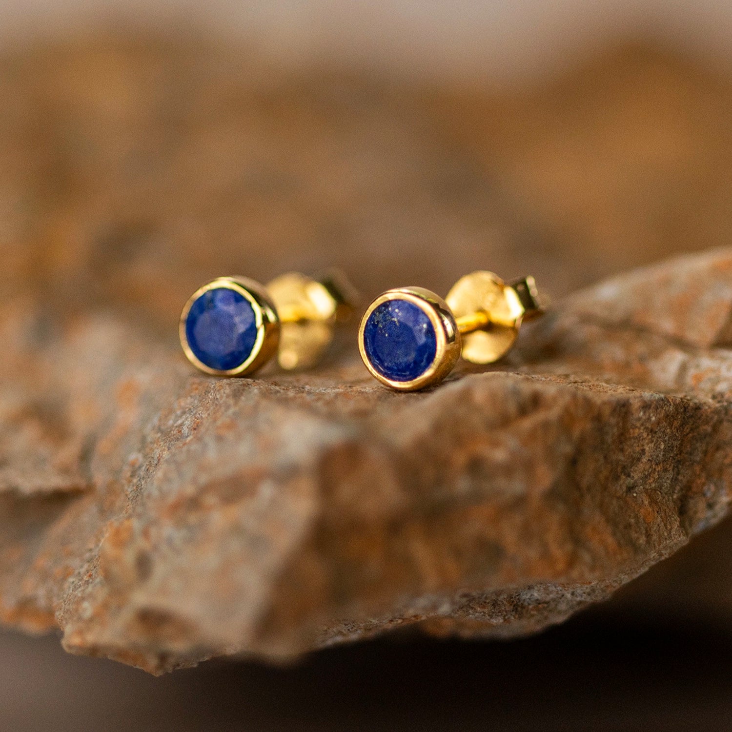 lapis lazuli gold stud earrings 