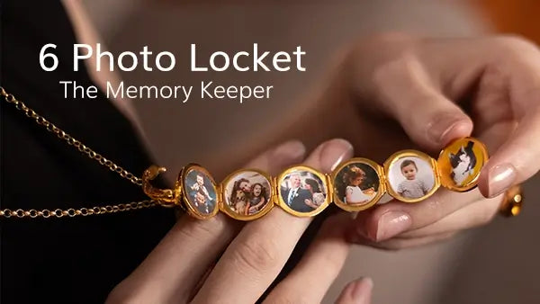 Memory Keeper 6 Photo Locket Gold by Lily Blanche 