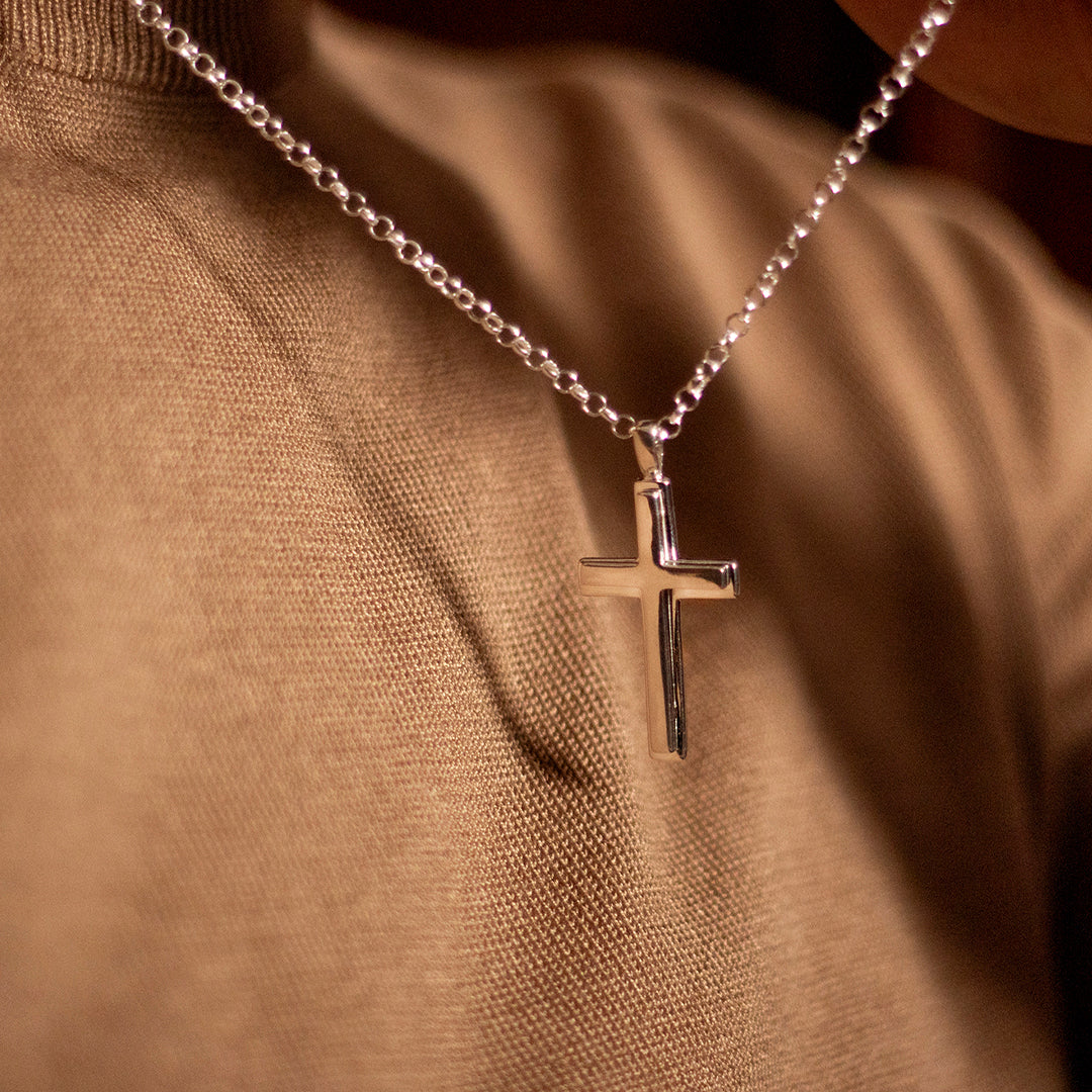 Men's Silver Cross Necklace - Teskeys