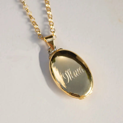 Four Picture Oval Locket | Gold