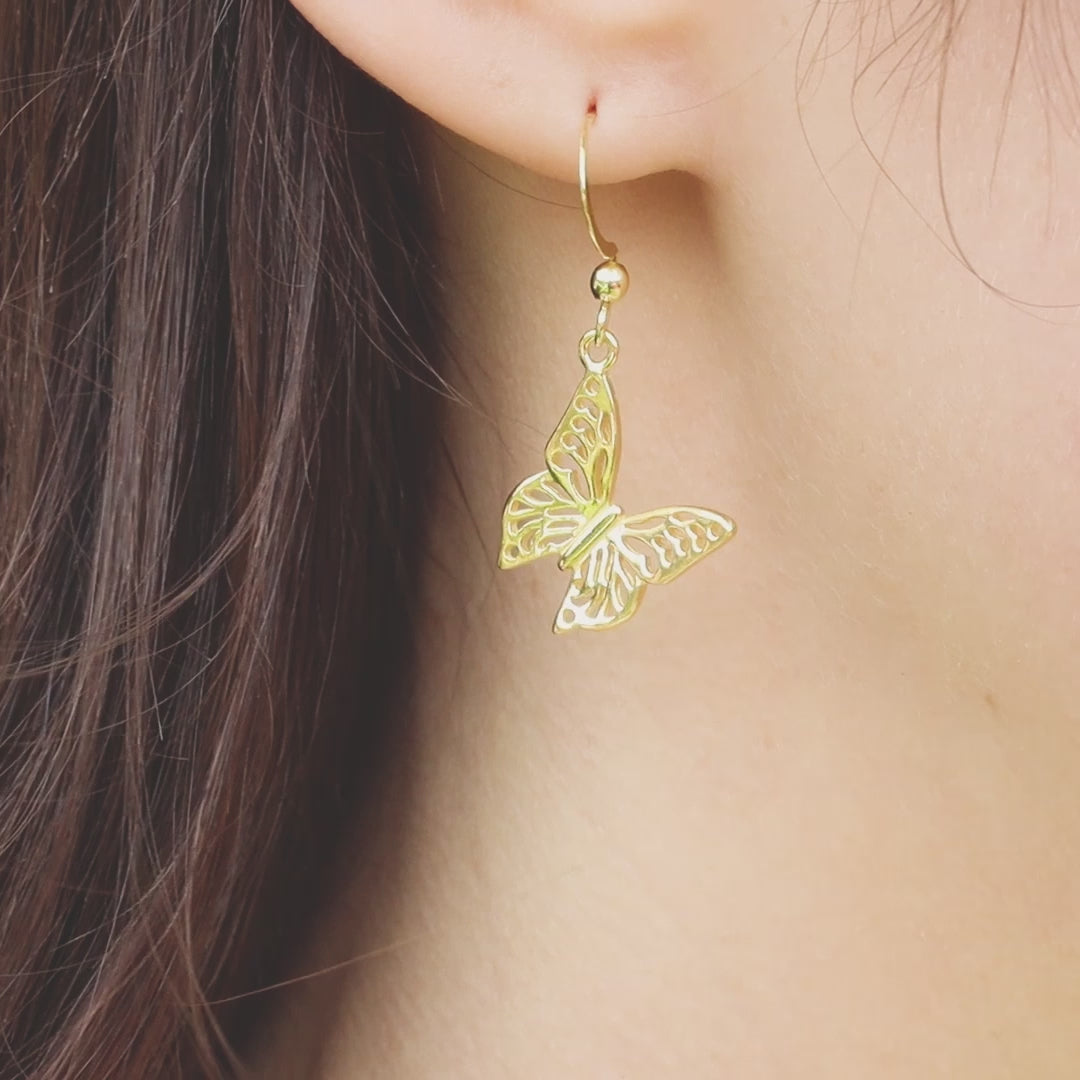 Butterfly earrings 2025 14k gold