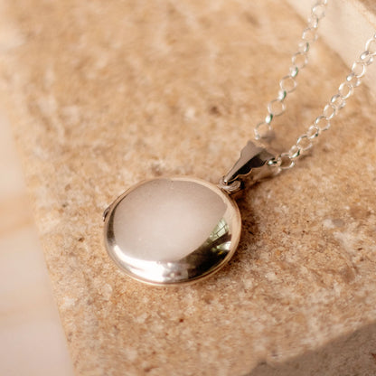 Men's Round Locket Necklace | Silver