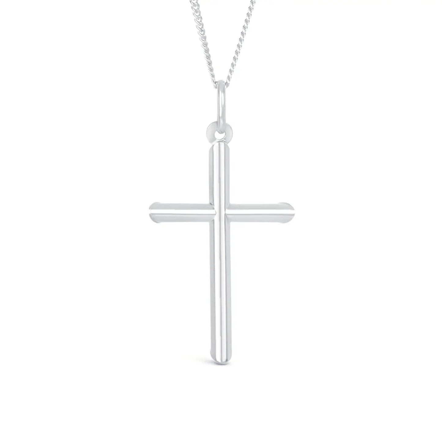 Men's Large Silver Cross Necklace