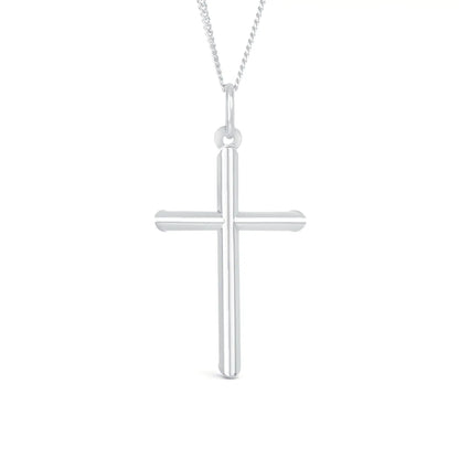 Large Silver Cross Necklace | Lily Blanche