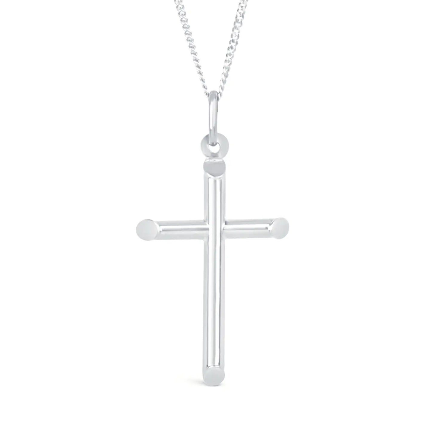 Men's Large Silver Cross Necklace