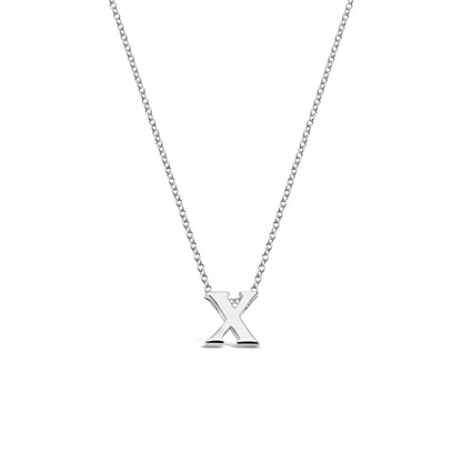 Silver Initial Necklace - A to Z