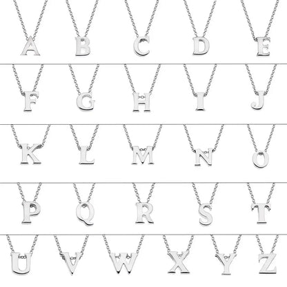 Silver Initial Necklace - A to Z