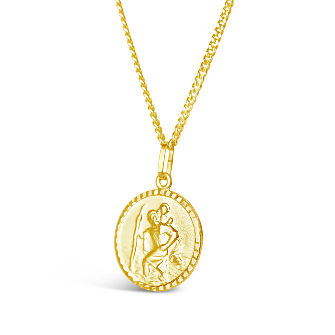 Medallion Mini St Christopher Necklace | Gold Necklace | ERIJEWELRY