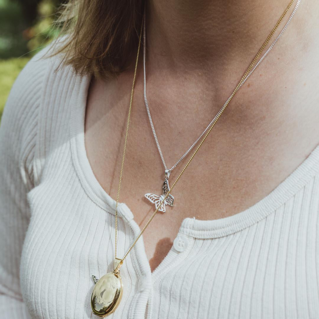 Small on sale butterfly necklace