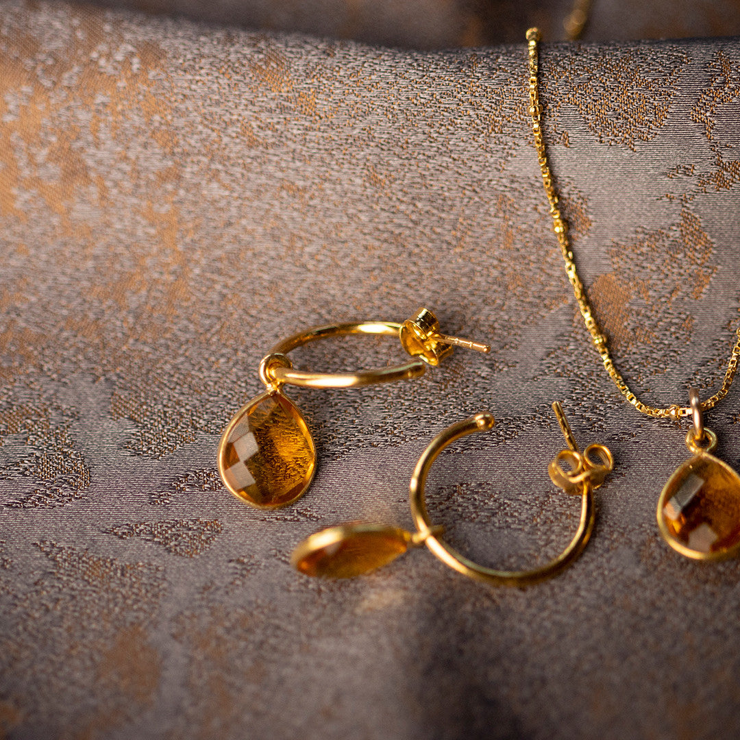 Cockatoo Hoop Earrings With Citrines In Sterling Silver outlet And Gold Vermeil