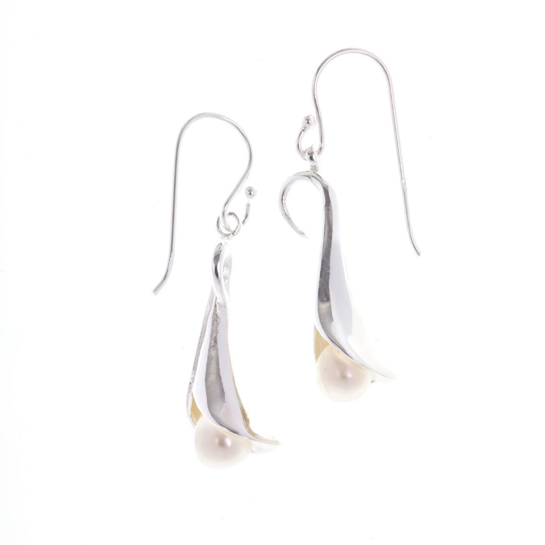 Lily earrings on a white background