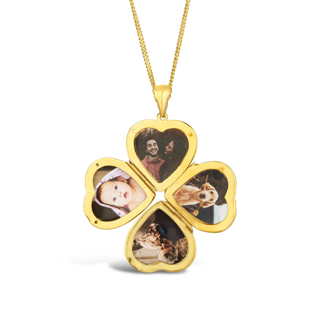 4 photo online locket necklace gold