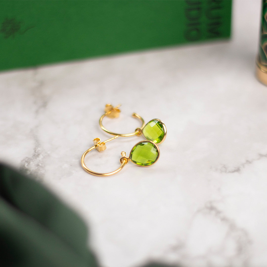 Hoop earrings with Peridot, Green Idocrase newest Sahara 99