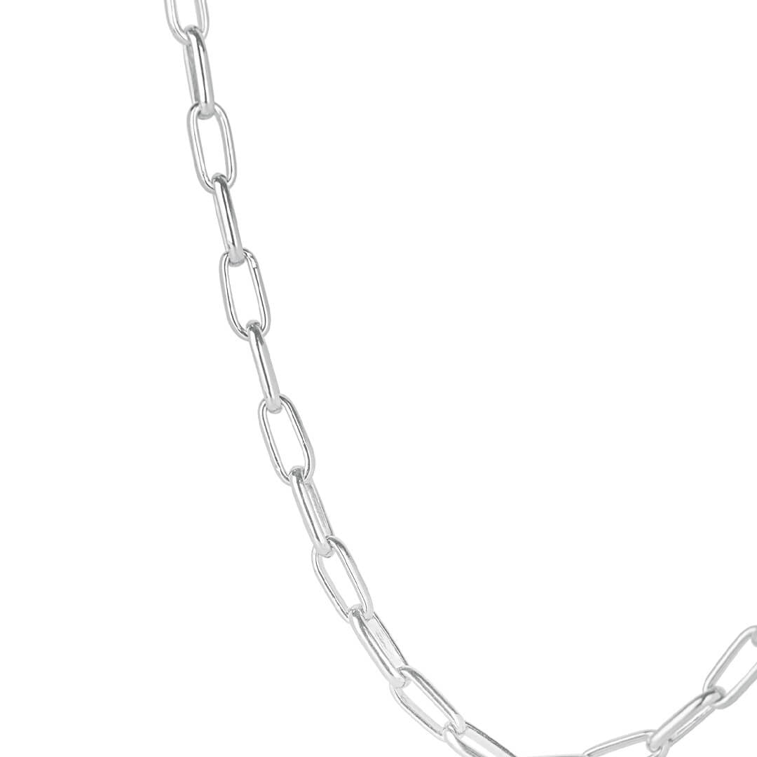 Silver Paper Clip Link Necklace - Various Lengths